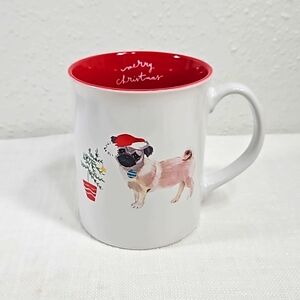 Fringe Merry Christmas French Pug christmas theme coffee mug